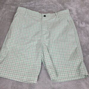 Nike Golf Shorts Mens 30 Green White‎ Checks Dri-Fit DN1959-308 Swoosh Sports
